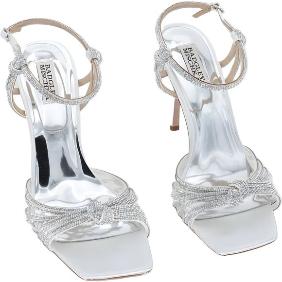 Badgley Mischka Estella Heeled Sandal Soft White - Size 10 US - Picture 1 of 6